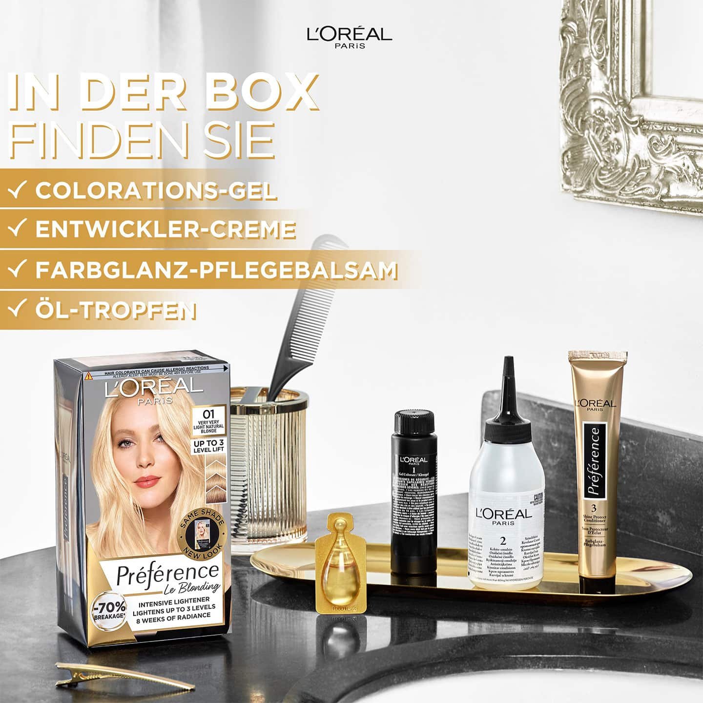 Préférence Le Blonding sehr sehr helles natürliches Blond 01 Auflistung der Inhalte der Produktverpackung